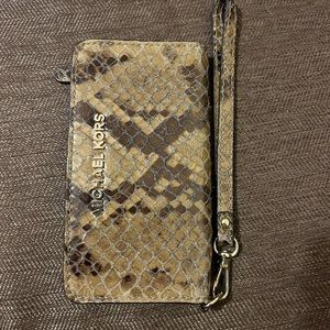 Michael Kors Snakeskin Wristlet